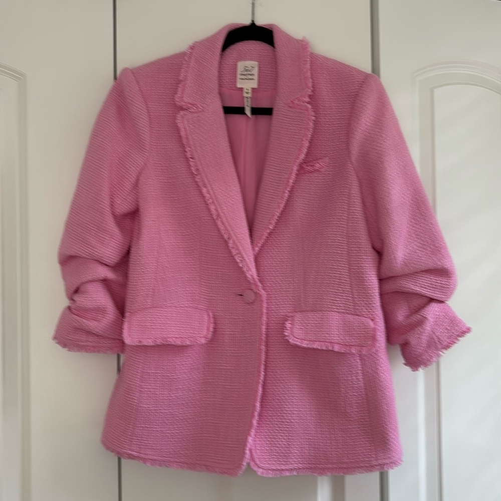 Cinq a Sept pink tweed Khloe blazer
